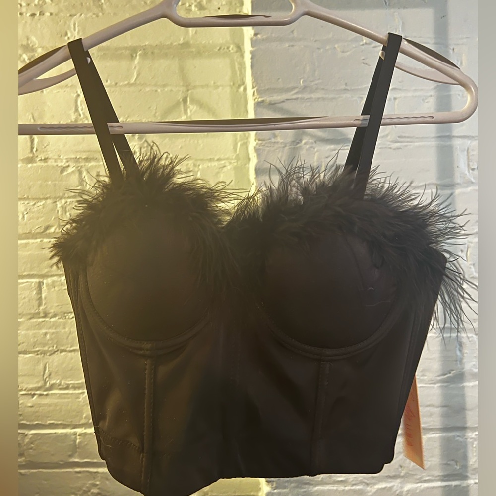 Brand new corset with black fur bought from Lash Next Door